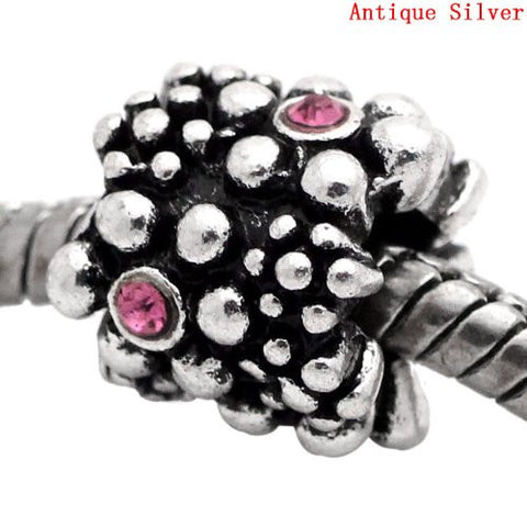 Pink October Birthstone  European Bead Compatible for Most European Snake Chain Charm Bracelet - Sexy Sparkles Fashion Jewelry - 3