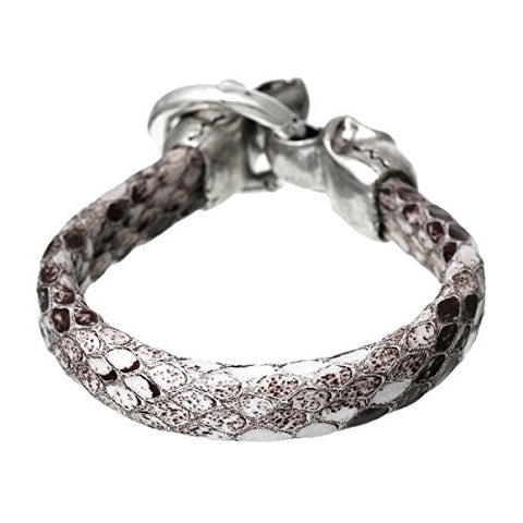 Grey Snake Style Fashion Bracelet with Snake Clasp 22cm X1.5cm(8 5/8 X 5/8) - Sexy Sparkles Fashion Jewelry - 2