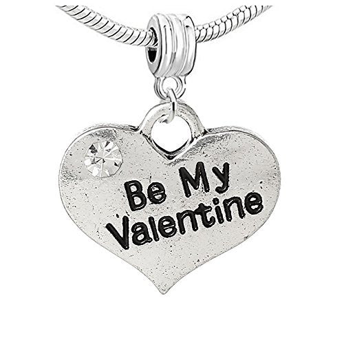 Be Mine Valentine Charm For Most European Snake Chain Bracelet - Sexy Sparkles Fashion Jewelry