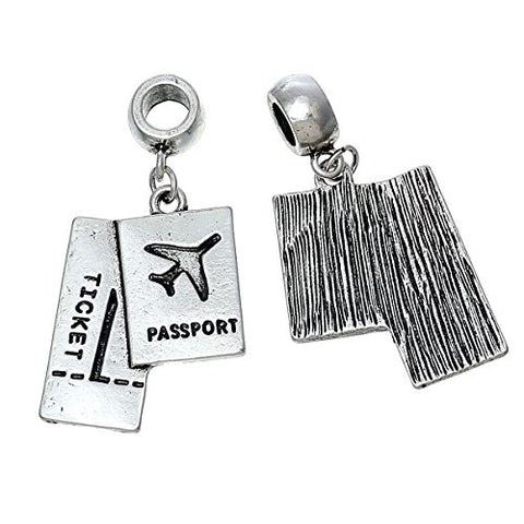 Vacation Passport Dangle Charm European Bead Compatible for Most European Snake Chain Bracelet - Sexy Sparkles Fashion Jewelry - 2