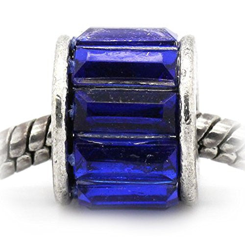 September birthstone round Spacer Bead Charm for european snake chain charm Bracelet - Sexy Sparkles Fashion Jewelry - 1