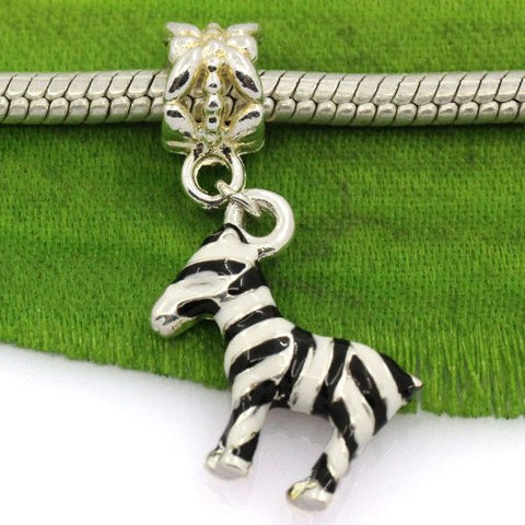 Zebra Charm Spacer Beads for Snake Chain Charm Bracelet - Sexy Sparkles Fashion Jewelry - 2