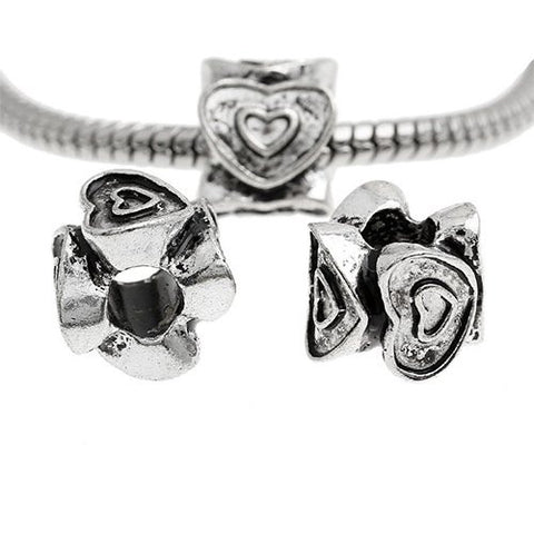 Hearts Go Round and Round Charm European Bead Compatible for Most European Snake Chain Bracelet - Sexy Sparkles Fashion Jewelry - 2