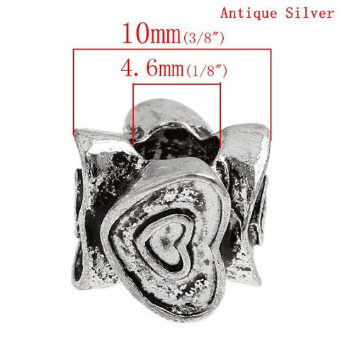 Hearts Go Round and Round Charm European Bead Compatible for Most European Snake Chain Bracelet - Sexy Sparkles Fashion Jewelry - 3