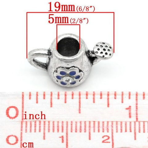 Watering Can Bead Spacer for Snake Chain Charm Bracelet Blue - Sexy Sparkles Fashion Jewelry - 2