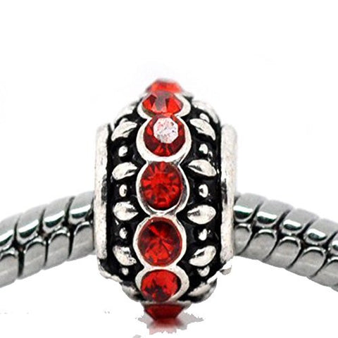 Birthstone Red July Charm European Bead Compatible for Most European Snake Chain Bracelet - Sexy Sparkles Fashion Jewelry - 1