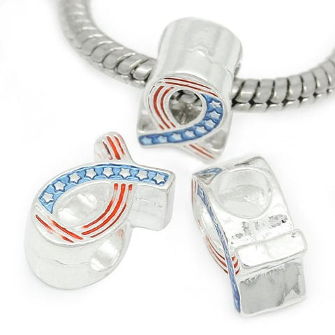American Ribbon European Bead Compatible for Most European Snake Chain Bracelet - Sexy Sparkles Fashion Jewelry - 2