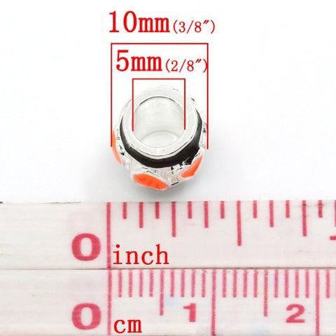 Orange Heart Carved in Charm/European Bead Compatible for Most European Snake Chain Bracelet - Sexy Sparkles Fashion Jewelry - 3