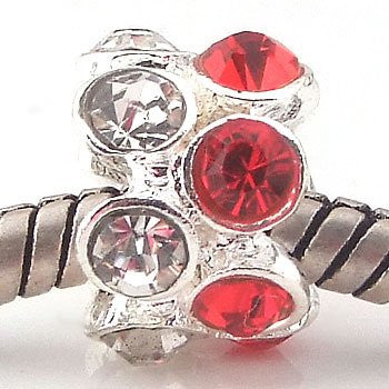 July Ruby Red Spacer Beads for Snake Chain Charm Bracelet - Sexy Sparkles Fashion Jewelry - 2