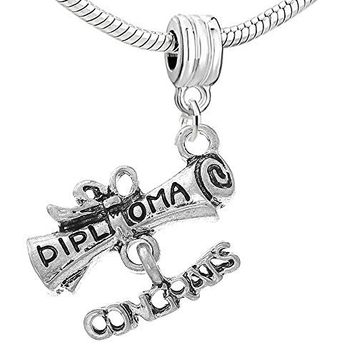 Congrats Diploma Dangle Charm Pendant for European Snake Chain Bracelet - Sexy Sparkles Fashion Jewelry