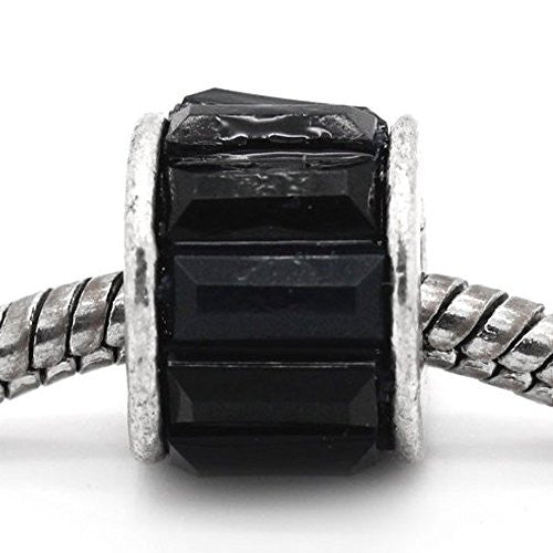 Black Round Spacer Bead Charm for european snake chain charm Bracelet - Sexy Sparkles Fashion Jewelry