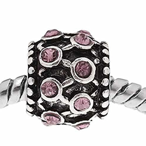 Purple Rhinestone Charm Bead For Snake Chain Bracelet - Sexy Sparkles Fashion Jewelry - 1