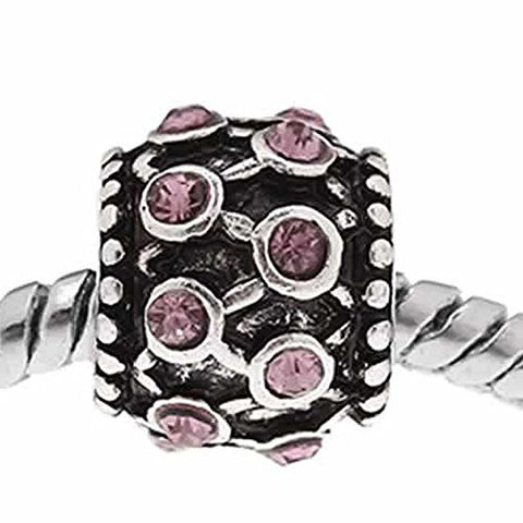 Purple Rhinestone Charm Bead For Snake Chain Bracelet - Sexy Sparkles Fashion Jewelry - 1