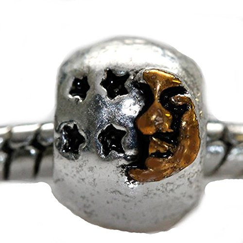 Moon and Star Charm European Bead Compatible for Most European Snake Chain Bracelet - Sexy Sparkles Fashion Jewelry - 1