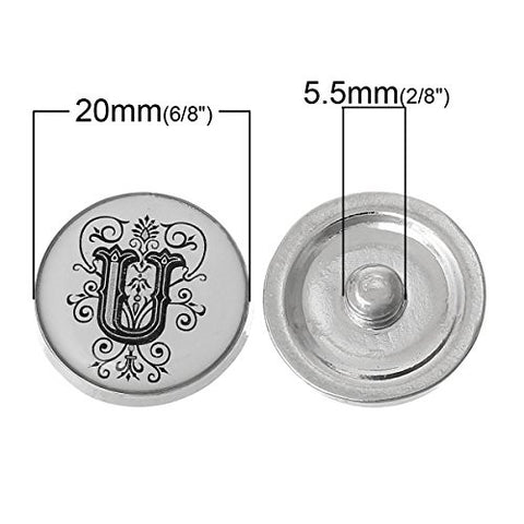 Alphabet Letter U Chunk Snap Button or Pendant Fits Snaps Chunk Bracelet - Sexy Sparkles Fashion Jewelry - 2