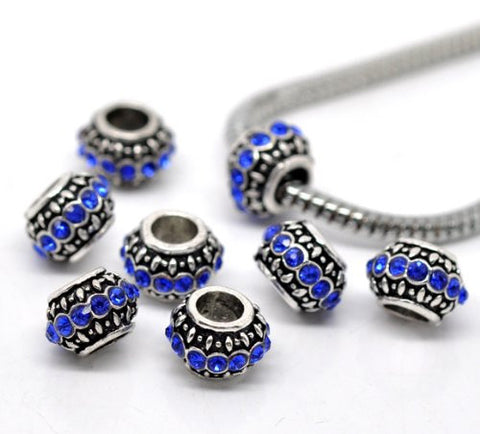 Royal Blue Created Birthstone Charm Beads for Snake Chain Bracelets - Sexy Sparkles Fashion Jewelry - 3