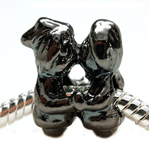 Couple Kissing Metallic Charm Compatible with European Snake Chain Charm Bracelet - Sexy Sparkles Fashion Jewelry