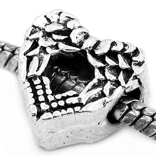 Heart with Wings Charm European Bead Compatible for Most European Snake Chain Bracelet - Sexy Sparkles Fashion Jewelry - 1