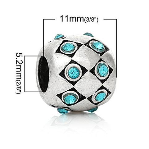 Birthday Month Charms W/ Round  Crystals Bead  (December) - Sexy Sparkles Fashion Jewelry - 3
