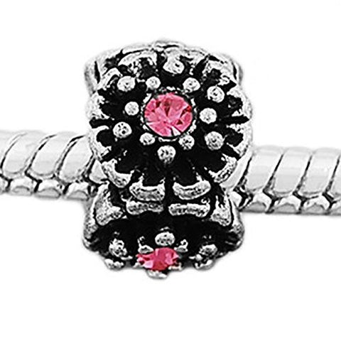 Hot Pink  Crystals European Bead Compatible for Most European Snake Chain Bracelet - Sexy Sparkles Fashion Jewelry - 1