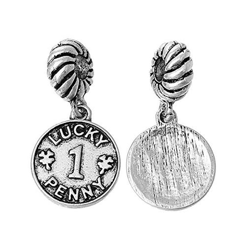 Lucky Penny Charm Bead for Most European Snake Chain Bracelet - Sexy Sparkles Fashion Jewelry - 3