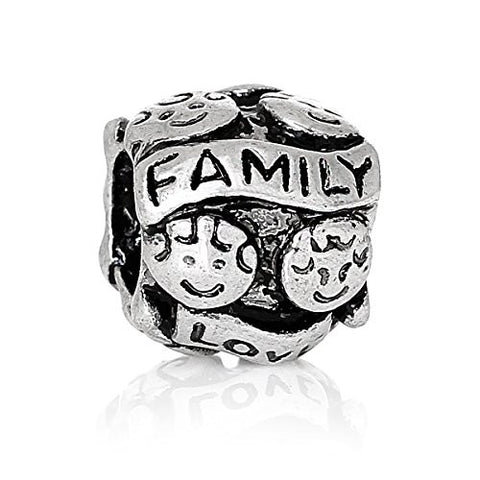 Carved Family Love European Bead Compatible for Most European Snake Chain Bracelet - Sexy Sparkles Fashion Jewelry - 1