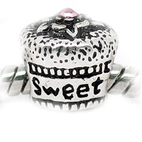 Sweet 16 Cake Bead European Bead Compatible for Most European Snake Chain Charm Bracelet - Sexy Sparkles Fashion Jewelry - 1