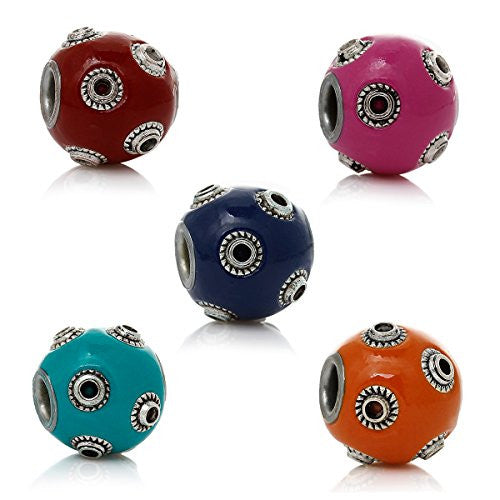 5 Pc Mixed Clay Indonesia European Bead Compatible for Most European Snake Chain Bracelet - Sexy Sparkles Fashion Jewelry