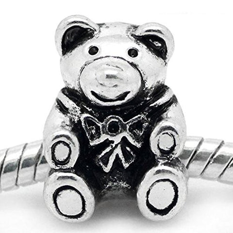 Bear Charm Bead Spacer for Snake Chain Charm Bracelet - Sexy Sparkles Fashion Jewelry - 1