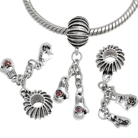 Boxing Gloves Charm Dangle For Snake Chain Charm Bracelet - Sexy Sparkles Fashion Jewelry - 2