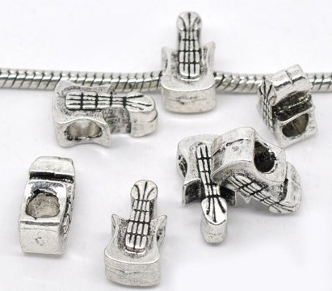 Guitar Charm Spacer European Bead Compatible for Most European Snake Chain Bracelet - Sexy Sparkles Fashion Jewelry - 2