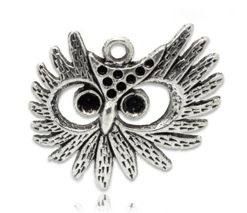 Owl Silver Tone Charm Pendant Necklace Bracelet - Sexy Sparkles Fashion Jewelry - 4