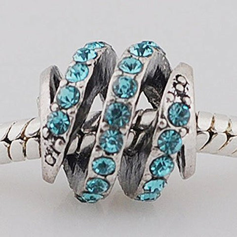 Spiral Design Charm Spacer Bead For Snake Charm Bracelet (Blue) - Sexy Sparkles Fashion Jewelry - 2