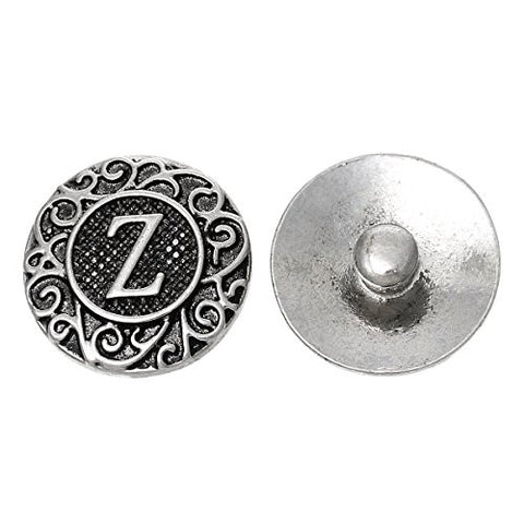 Alphabet Letter Z Chunk Snap Button or Pendant Fits Snaps Chunk Bracelet - Sexy Sparkles Fashion Jewelry - 1