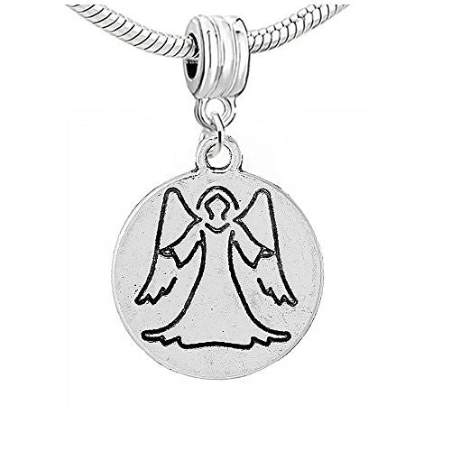 2 Sided Guardian Angel for Happiness European Bead Compatible for Most European Snake Chain Bracelet - Sexy Sparkles Fashion Jewelry