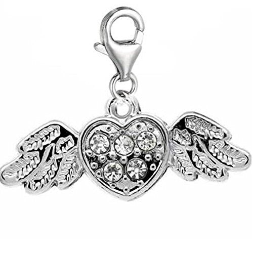 Angel Heart/wings Bead for European Clip on Jewelry w/ Lobster Clasp - Sexy Sparkles Fashion Jewelry - 1