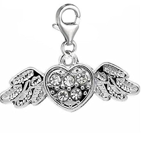 Angel Heart/wings Bead for European Clip on Jewelry w/ Lobster Clasp - Sexy Sparkles Fashion Jewelry - 1