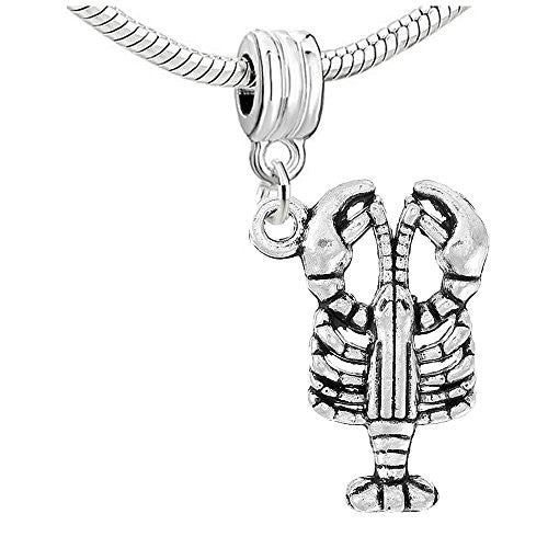 Sea Animal Lobster Fish Charm Dangle Bead Compatible with European Snake Chain Bracelet
