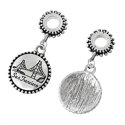 State Charm Bead Spacer (San Francisco)Spacer Bead for European Snake Chain Charm Bracelet - Sexy Sparkles Fashion Jewelry - 2