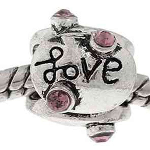 Birthstone February Rhinestone Spacer European Bead Compatible for Most European Snake Chain Bracelet - Sexy Sparkles Fashion Jewelry - 1