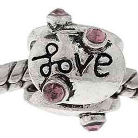 Birthstone February Rhinestone Spacer European Bead Compatible for Most European Snake Chain Bracelet - Sexy Sparkles Fashion Jewelry - 1