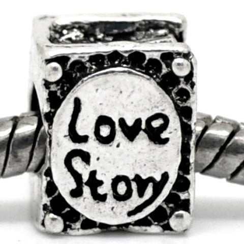 Love Story Book Bead Charm Spacer for European Snake Chain Charm Bracelet - Sexy Sparkles Fashion Jewelry - 1