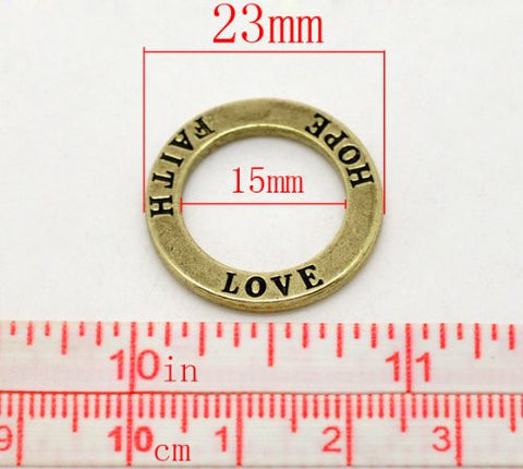 Love Hope Faith Ring Charm Pendant for Necklace - Sexy Sparkles Fashion Jewelry - 3
