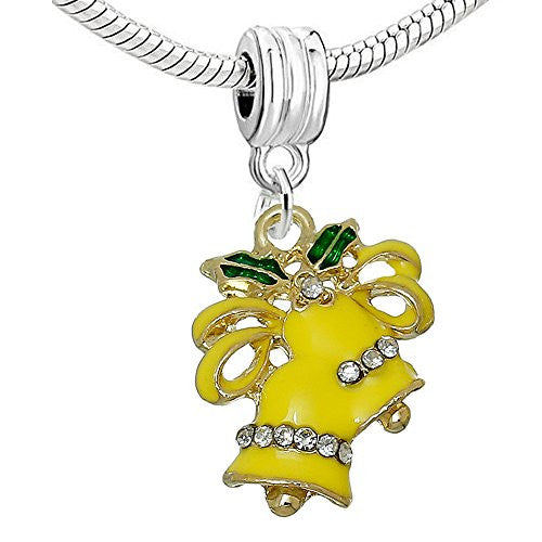 Christmas Jingle Bells Dangle Charm Bead for European Snake Chain Charm Bracelet