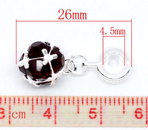 January Birthstone Dangle European Bead Compatible for Most European Snake Chain Charm Bracelet - Sexy Sparkles Fashion Jewelry - 3