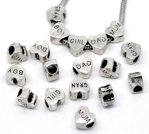 Girl Love Heart Charm European Bead Compatible for Most European Snake Chain Bracelet - Sexy Sparkles Fashion Jewelry - 2
