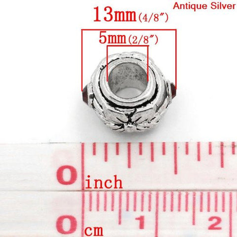 Flower Charm with rhinestone Spacer European Bead Compatible for Most European Snake Chain Bracelet - Sexy Sparkles Fashion Jewelry - 3