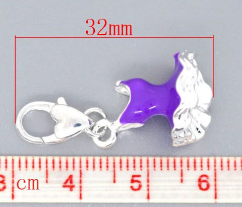 Clip on Ballerina Black Dress Charm for European Jewelry w/ Lobster Clasp - Sexy Sparkles Fashion Jewelry - 3