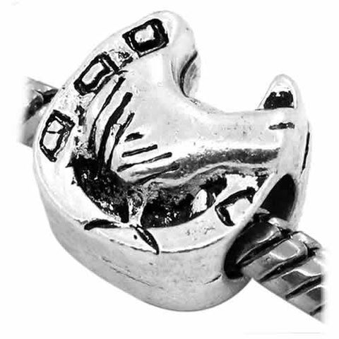 Two Hands Holding Good Luck Saddle Charm Compatible with European Snake Chain Charm Bracelet - Sexy Sparkles Fashion Jewelry - 4