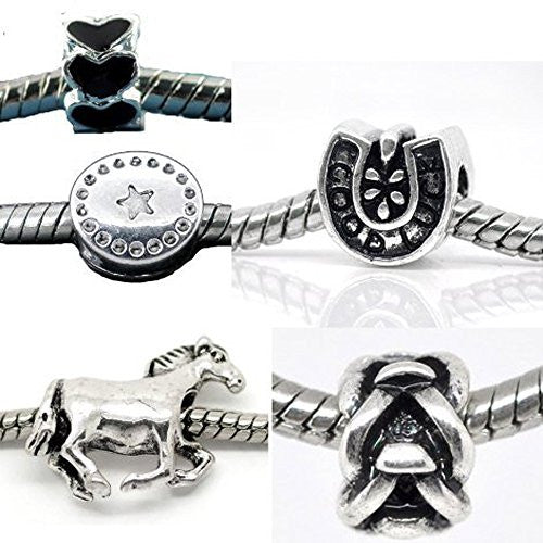 5 Cowboy Theme Charm Beads Fits European Snake chain Charm bracelets - Sexy Sparkles Fashion Jewelry